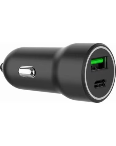 GEMBIRD CARGADOR RAPIDO PARA COCHE CON 2 PUERTOS USB - TIPO C BLACK