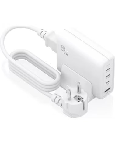 AISENS CARGADOR GAN SOBREMESA 140W 3XUSB-C PD3 1 QC4 0 QC5 0