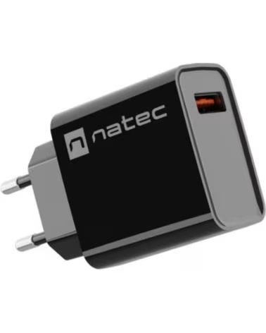 NATEC CARGADOR RIBERA 18W 1XUSB-A QC3 0 BLACK