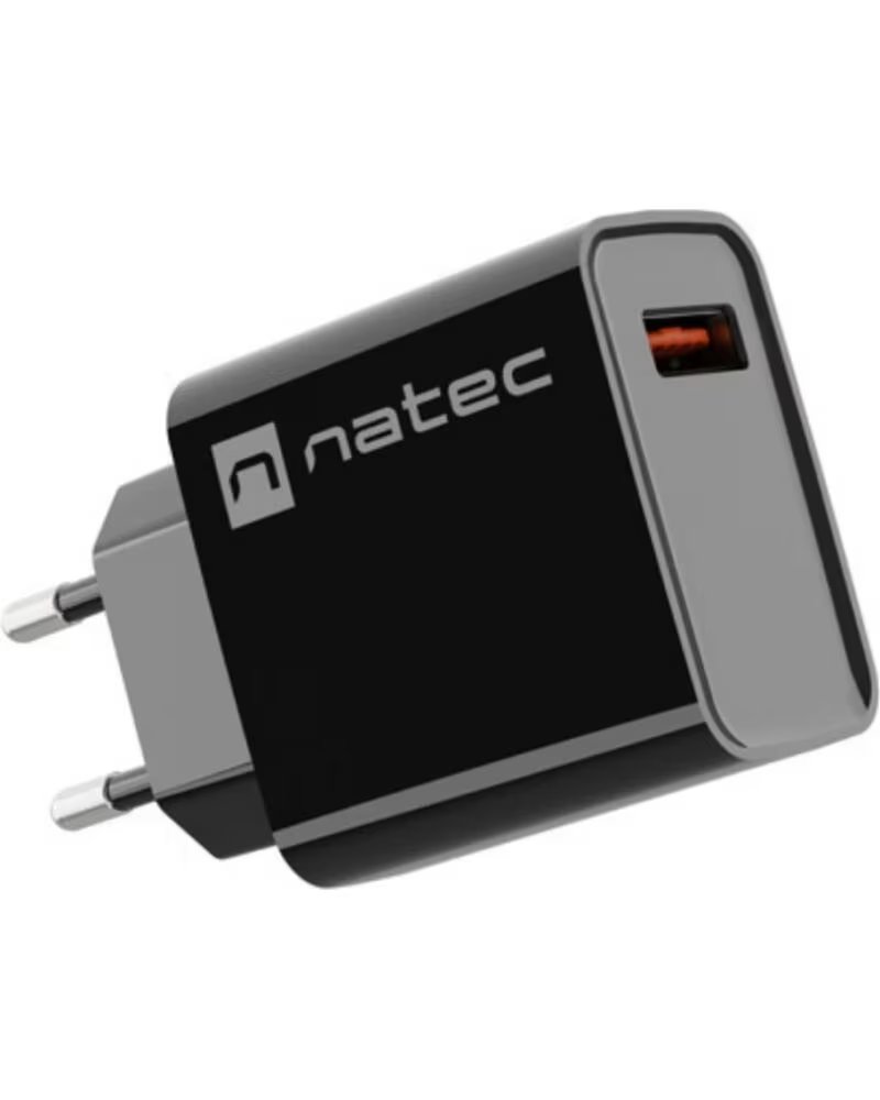 NATEC CARGADOR RIBERA 18W 1XUSB-A QC3 0 BLACK