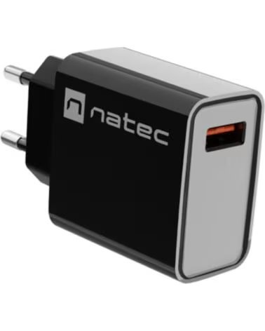 NATEC CARGADOR RIBERA 18W 1XUSB-A QC3 0 BLACK