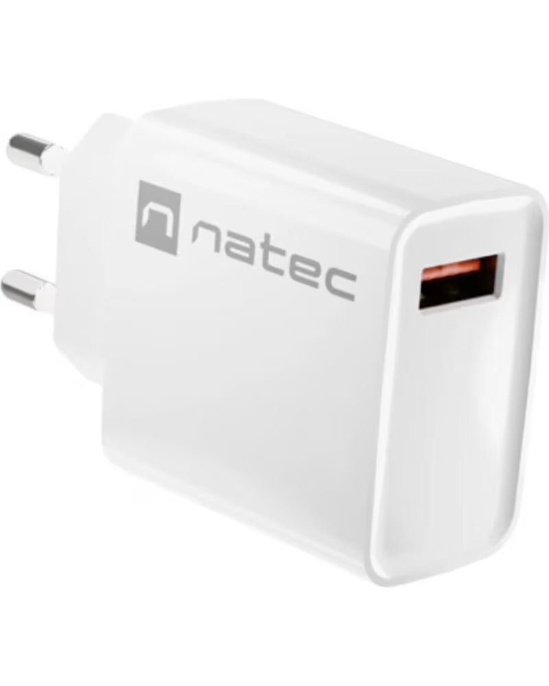 NATEC CARGADOR RIBERA 18W 1XUSB-A QC3 0 WHITE