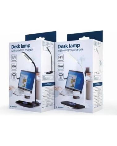 GEMBIRD LAMPARA DE ESCRITORIO CON CARGADOR INALAMBRICO BLACK