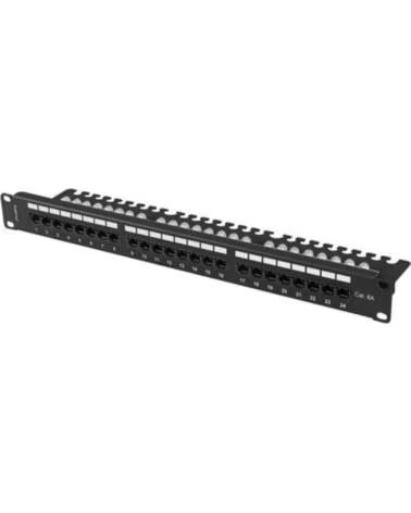 LANBERG PATCH PANEL 24 PUERTOS 1U 19 CAT 6A UTP CON BLACK