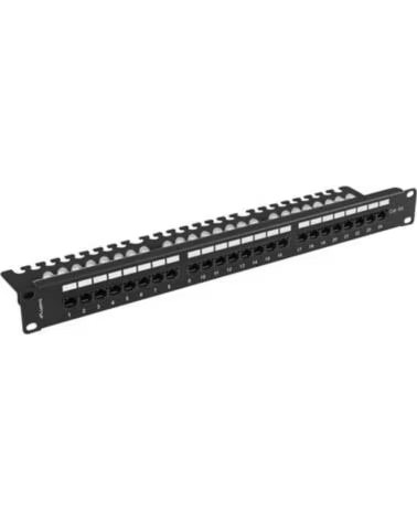 LANBERG PATCH PANEL 24 PUERTOS 1U 19 CAT 6A UTP CON BLACK