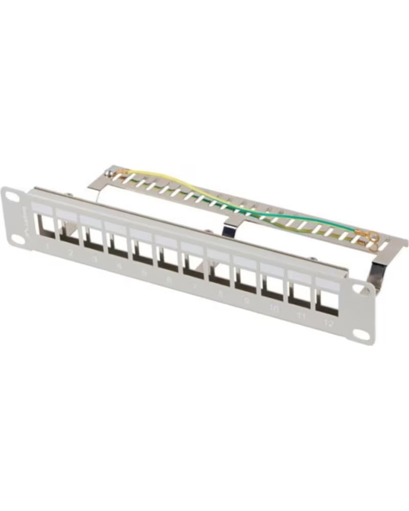 LANBERG PATCH PANEL 12 PUERTOS 1U RACK 10 FTP PARA MODULOS GREY