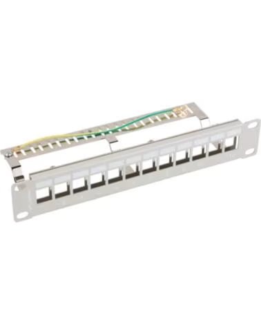 LANBERG PATCH PANEL 12 PUERTOS 1U RACK 10 FTP PARA MODULOS GREY