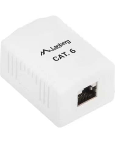 LANBERG ROSETA DE SUPERFICIE CAT 6 FTP 1X TOMA RJ45 WHITE