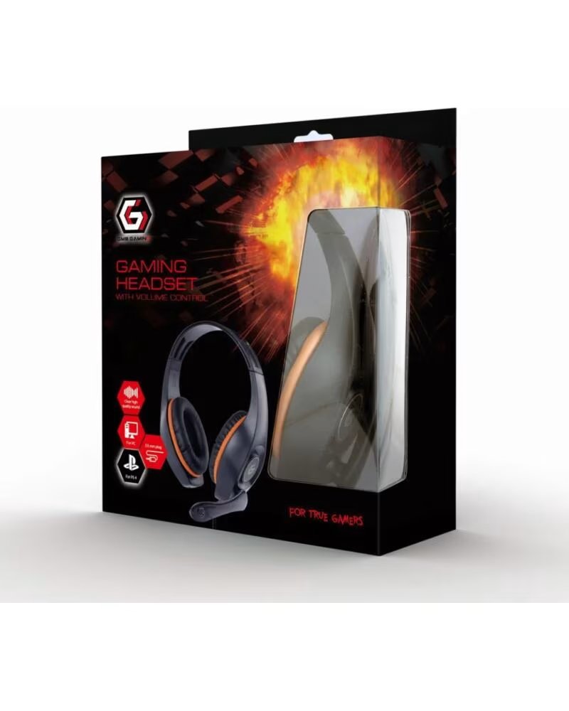 GEMBIRD AURICULARES GAMING GHS-05-O NEGRO MICROFONO ALAMBRICO ORANGE