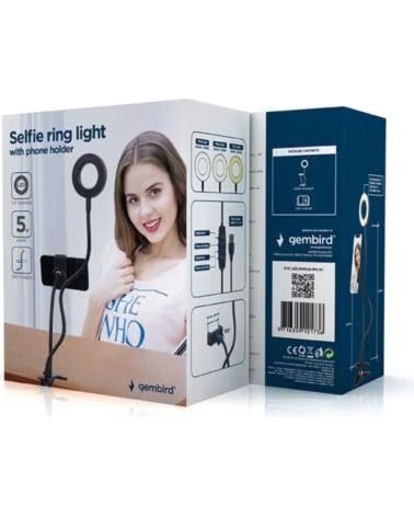 GEMBIRD ANILLO DE LUZ PARA SELFIE CON SOPORTE PARA TELEFONO