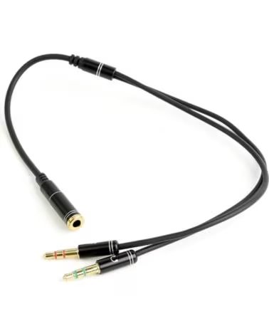 GEMBIRD CABLE ADAPTADOR -HEMBRA 4PINES 3 5MM A 2 STEREO 3 5MM BLACK