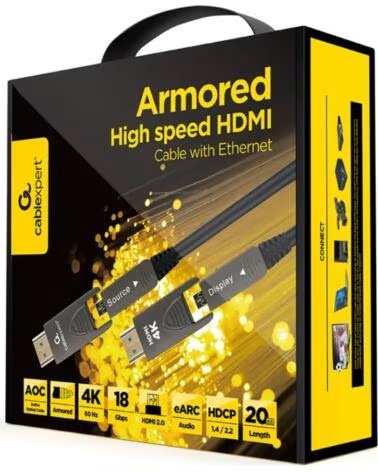 GEMBIRD CABLE HDMI D-A ALTA VELOCIDAD ETHERNET-AOC ARMORED
