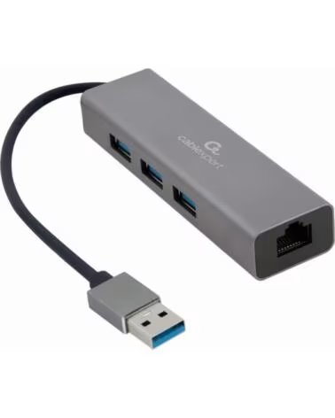 GEMBIRD ADAPTADOR DE USB AM GIGABIT CON HUB DE 3 PUERTOS USB 3 0 RED