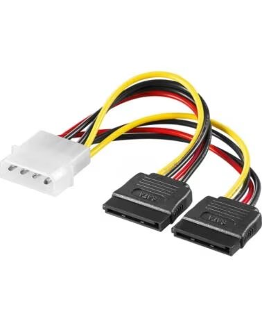 EWENT CABLE ALIMENTACION PC MACHO 5 25 PULGADAS A 2X SATA 0 13M
