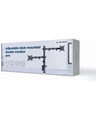 GEMBIRD BRAZO DE MONITOR PARA 2 PANTALLAS DE ESCRITORIO AJUSTABLE