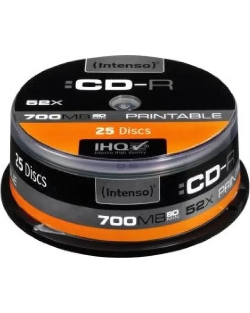 INTENSO CD-R 700MB 52x Printable Tarrina 25Uds