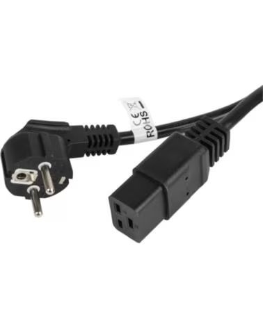LANBERG CABLE ALIMENTACION CEE 7-7 A IEC 320 C19 1 8M 16A VDE BLACK