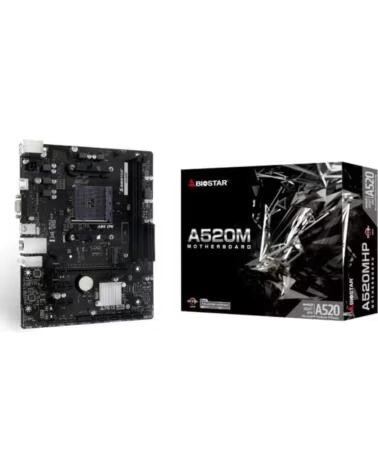 BIOSTAR Placa base A520MHP AM4 DDR4 micro ATX soporta hasta 64GB