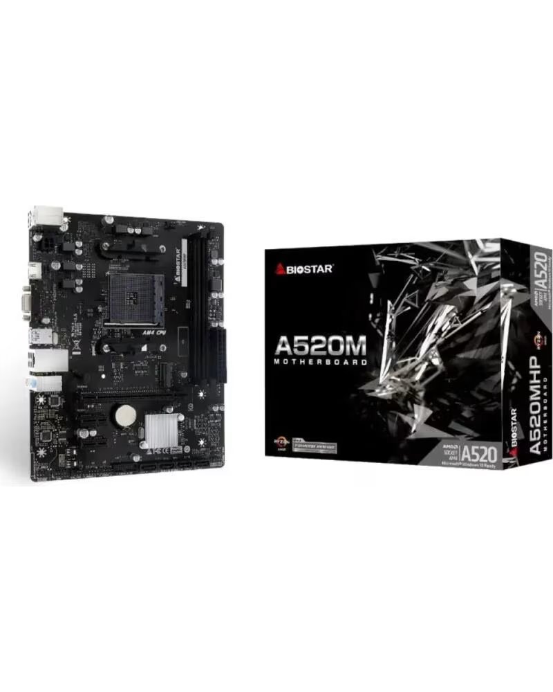 BIOSTAR Placa base A520MHP AM4 DDR4 micro ATX soporta hasta 64GB