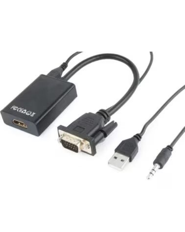 GEMBIRD CABLE ADAPTADOR VGA MACHO A HDMI HEMBRA 0 15M CON AUDIO