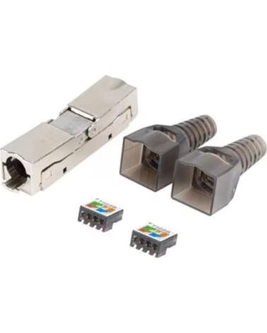 LANBERG CONECTOR ADAPTADOR 2X RJ45 CAT6A FTP PLUG 8P8C TOOL-LESS