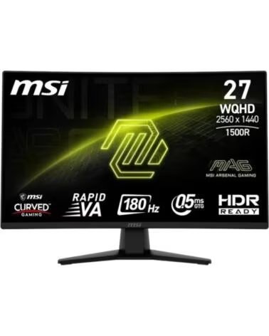 MSI Monitor led gaming 27 pulgadas mag274cqf curvo - va - wqhd - dp - hdmi - 180hz - 0 5ms - vesa 100x100