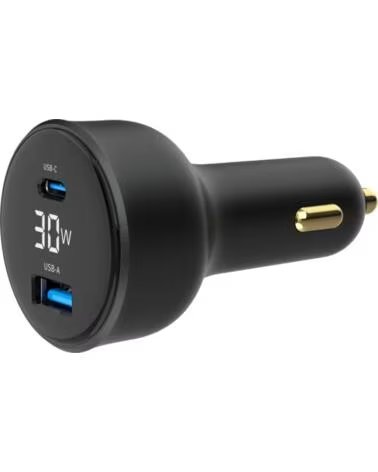GEMBIRD CARGADOR RAPIDO PARA COCHE USB DE 2 PUERTOS - TIPO C BLACK