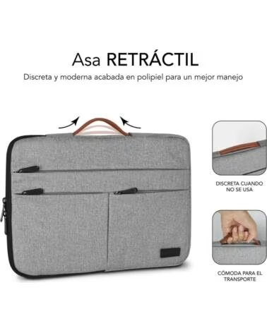 SUBBLIM FUNDA PORTATIL AIR PADDING 360 SLEEVE 15 6 LIGHT GREY