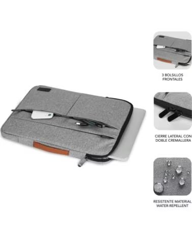 SUBBLIM FUNDA PORTATIL AIR PADDING 360 SLEEVE 15 6 LIGHT GREY