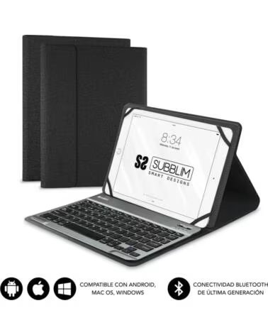 SUBBLIM ÉTUI AVEC CLAVIER BLUETOOTH KEYTAB PRO 10,1 À 10,8 POUCES NOIR