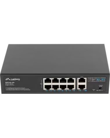LANBERG SWITCH 10 PTOS 100MB 8xPOE-2x GBIT ETHER 120W RACK