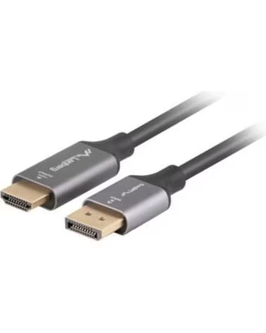 LANBERG CABLE DISPLAYPORT A HDMI 4K MACHO-MACHO 1 8M -PLATA BLACK