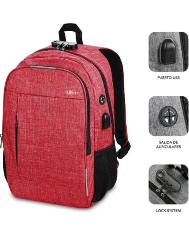 SUBBLIM MOCHILA URBAN LOCK BACKPACK 16 RED