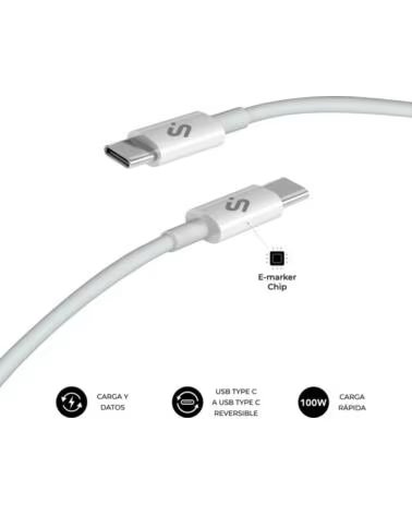 SUBBLIM CABLE PLUS 100W C-C 2M WHITE