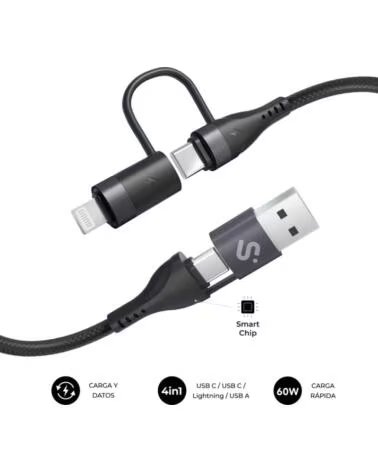 SUBBLIM CABLE TOP 4IN1 60W C-C-L-A 1M