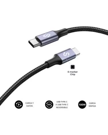 SUBBLIM CABLE PLUS 100W C-C 2M BLACK