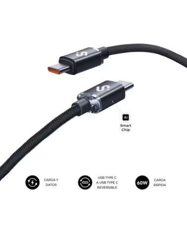 SUBBLIM CABLE OPTIMUS 60W C-C 2M BLACK