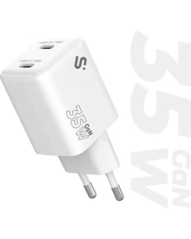 SUBBLIM Cargador de Pared GaN 35W Charger USB CC- 2xUSB Tipo-C- 35W