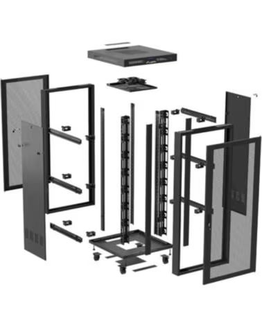 LANBERG ARMARIO RACK 19 37U 800X800 FLAT PACK PUERTA BLACK