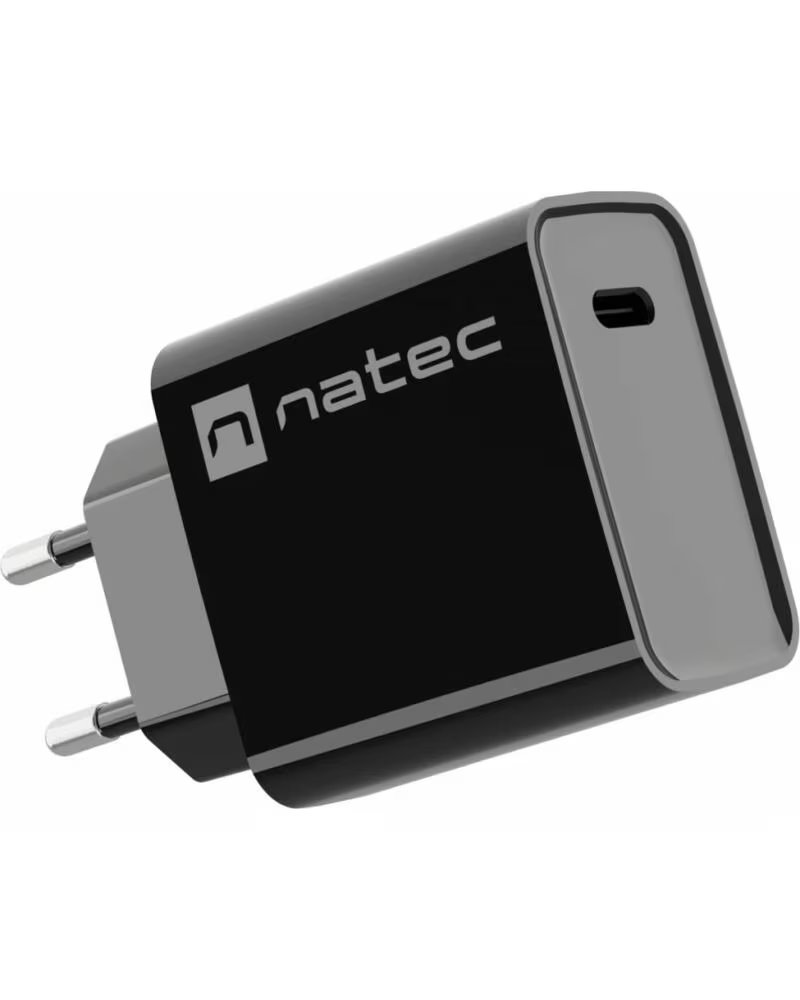NATEC CARGADOR RIBERA 20W 1XUSB-C PD3 0 QC3 0 BLACK