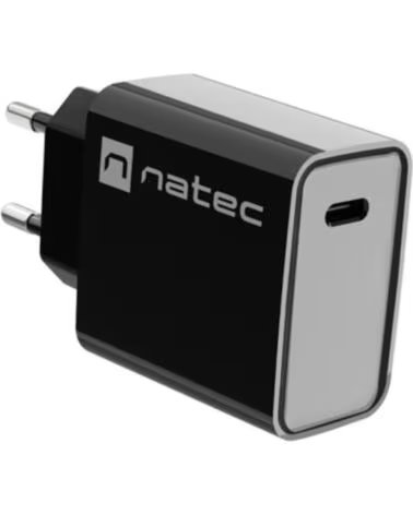 NATEC CARGADOR RIBERA 20W 1XUSB-C PD3 0 QC3 0 BLACK