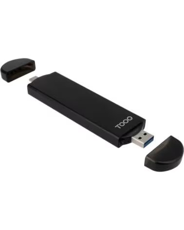TOOQ Caja Externa USB-C-M USB-A-M para SSD M 2 NGFF-NVMe BLACK