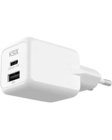 KSIX BCD20GANACB - CARGADOR DE RED ELECTRICA 1 X USB-C 1 WHITE