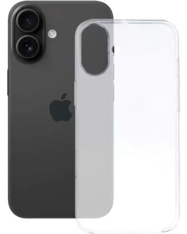 KSIX TRASERA DE SILICONA - APPLE IPHONE 16 TRANSPARENT