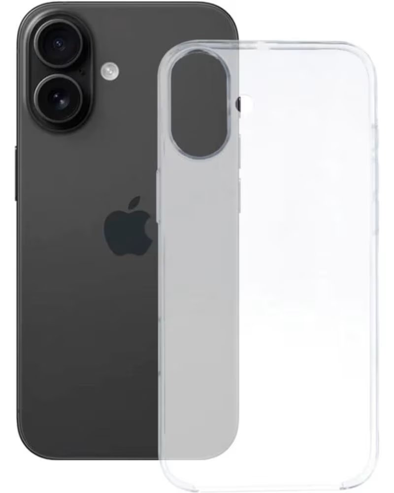 KSIX TRASERA DE SILICONA - APPLE IPHONE 16 TRANSPARENT