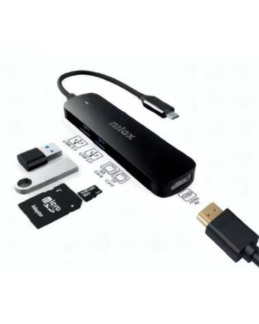 NILOX NXDSUSBC05 - ADAPTADOR USB-C 5 EN 1 - HDMI - USB 3 2 BLACK