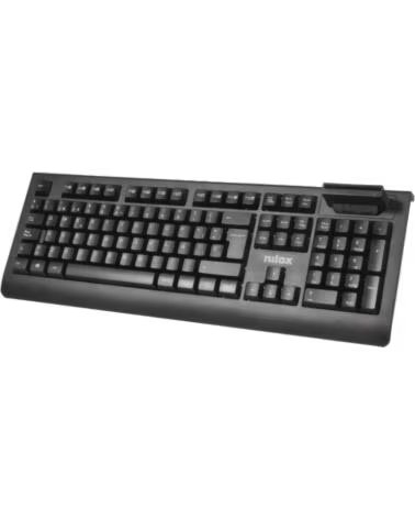 NILOX NXKIRE0002 - TECLADO CON CABLE Y LECTOR DE TARJETAS BLACK