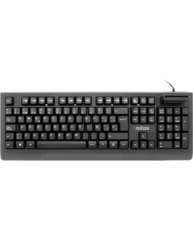 NILOX NXKIRE0002 - TECLADO CON CABLE Y LECTOR DE TARJETAS BLACK