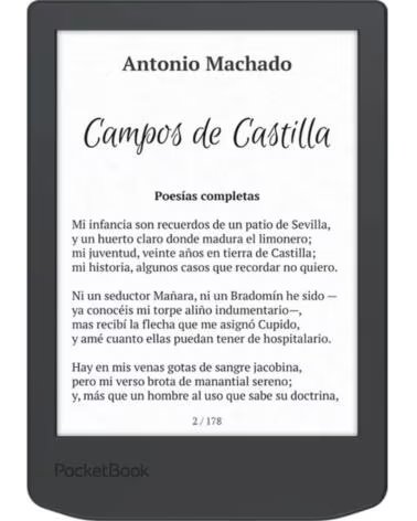 POCKETBOOK READERS VERSE LITE MIDNIGHT - LECTOR DE LIBROS ELECTRONICOS 6 GREY