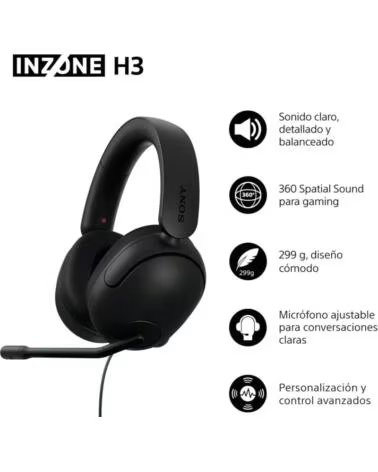 SONY INZONE H3 - AURICULARES PARA GAMING CON CABLE BLACK
